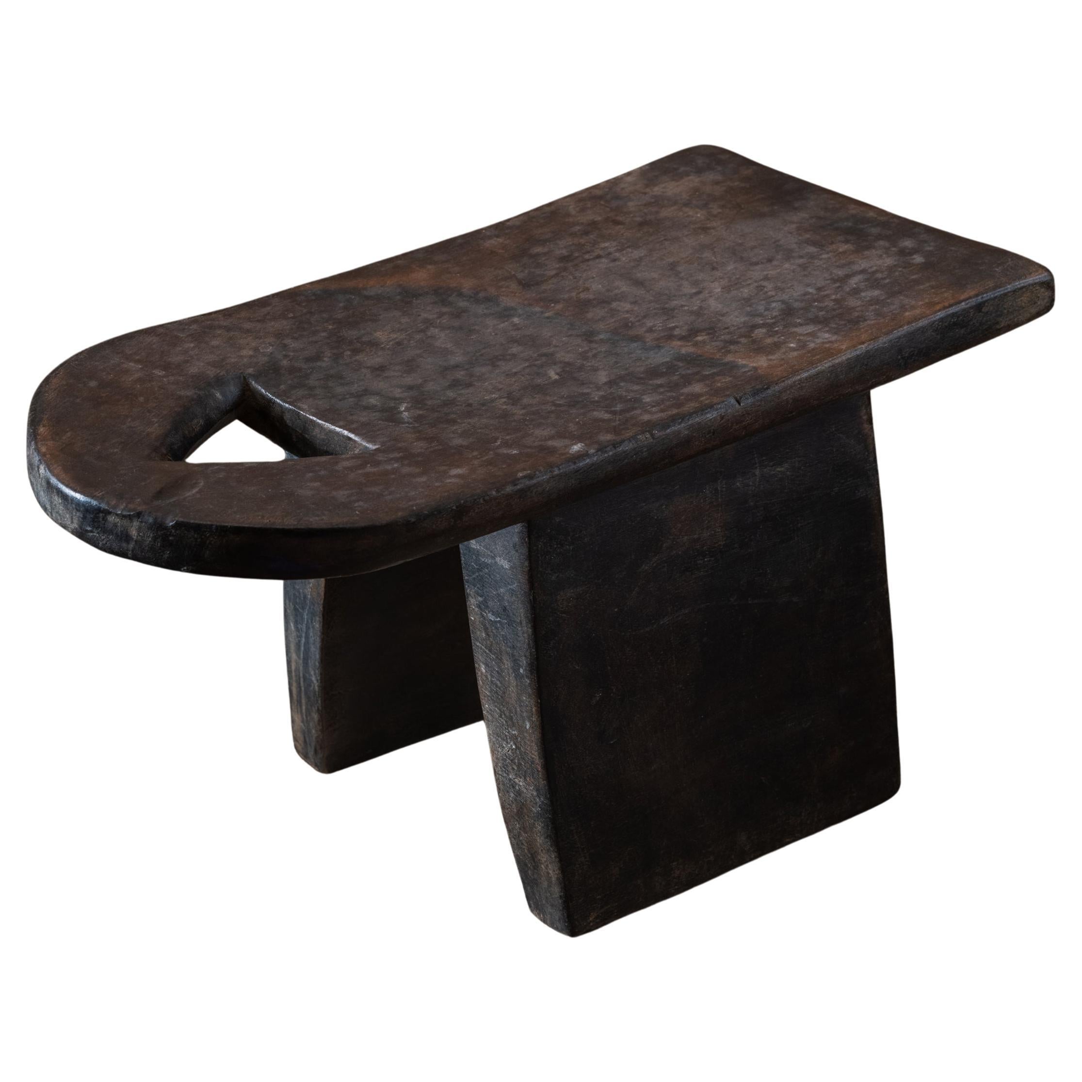 Tabouret ou piédestal monoxyle vintage malien Bamana (Bambara) sculpté à la main en vente