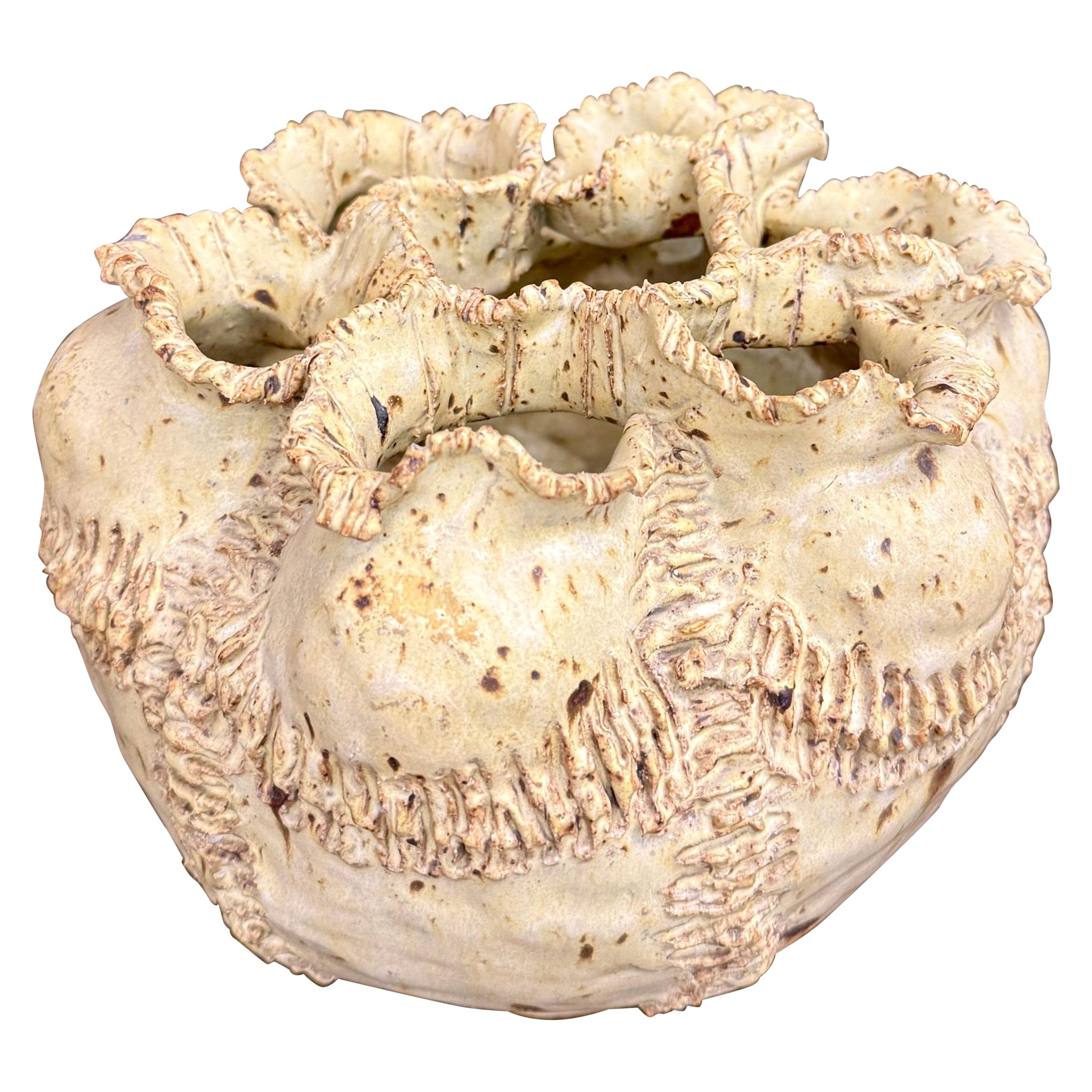 Maltesische handgefertigte Vintage-Vase aus Steingut