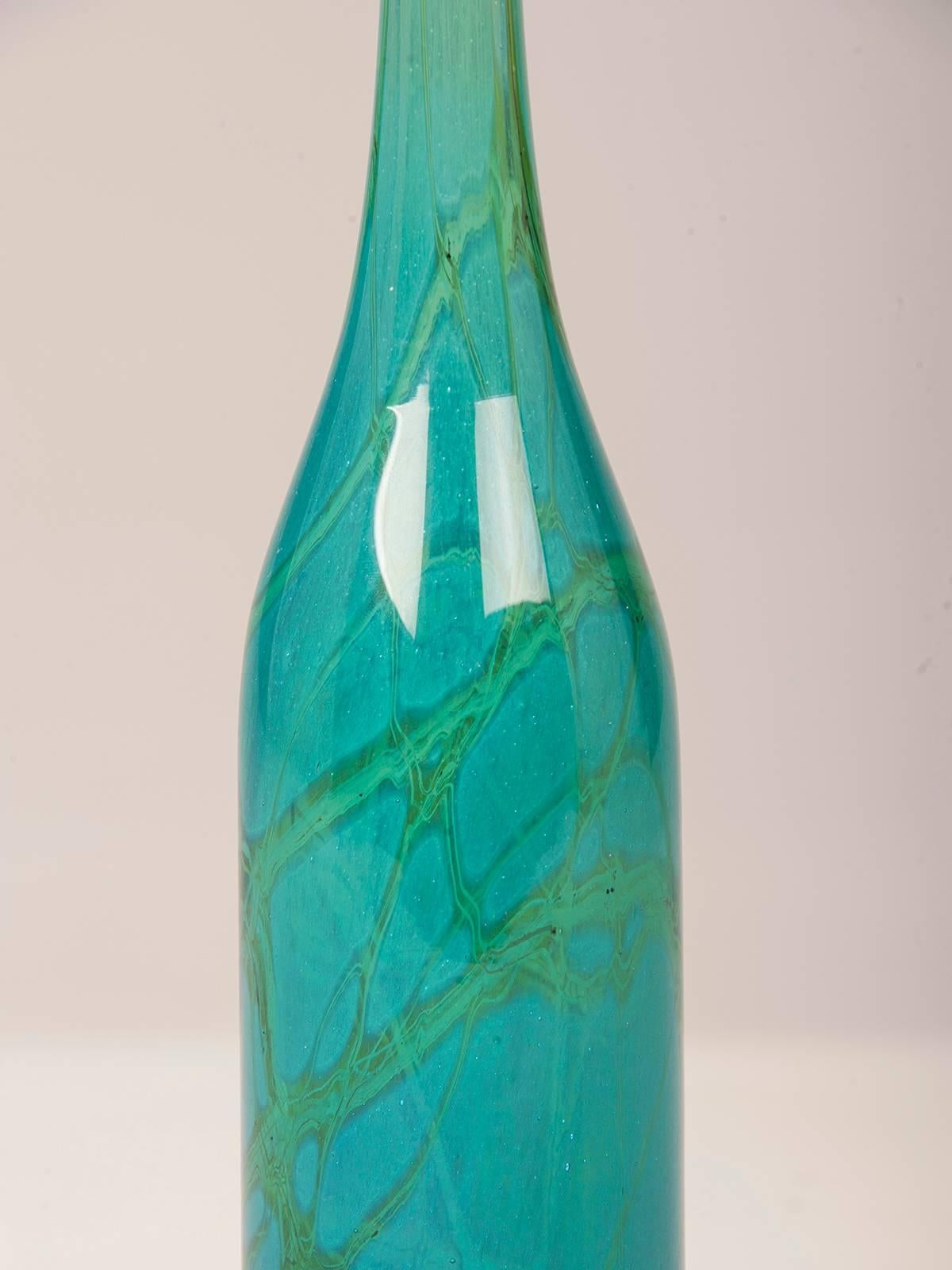 Vintage Maltese Mdina Handblown Glass Bottle from Malta, circa 1975 1