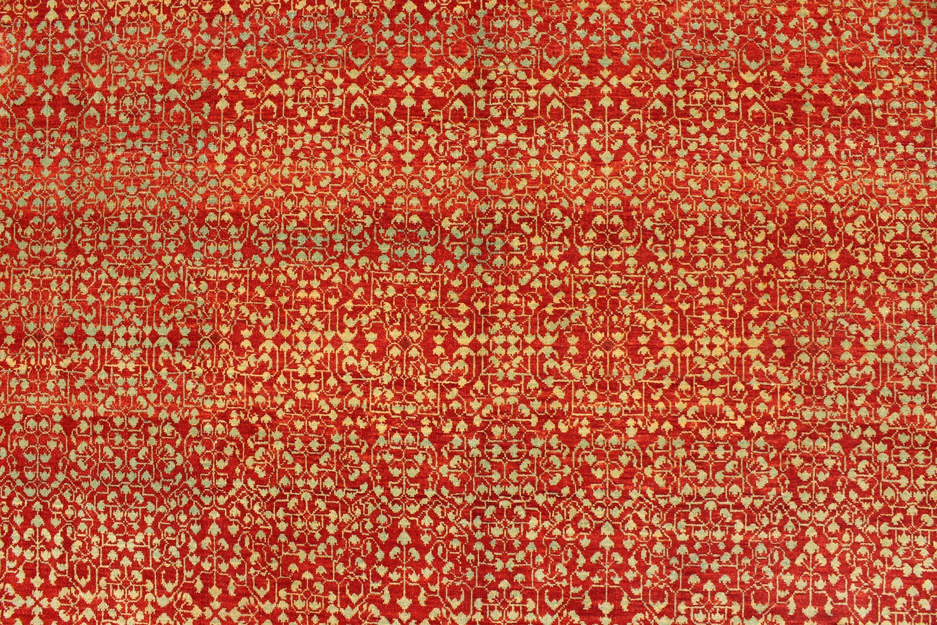 Mamluk-Teppich im Vintage-Stil mit All-Over-Ottoman-Design von Keivan Woven Arts  (Wolle) im Angebot