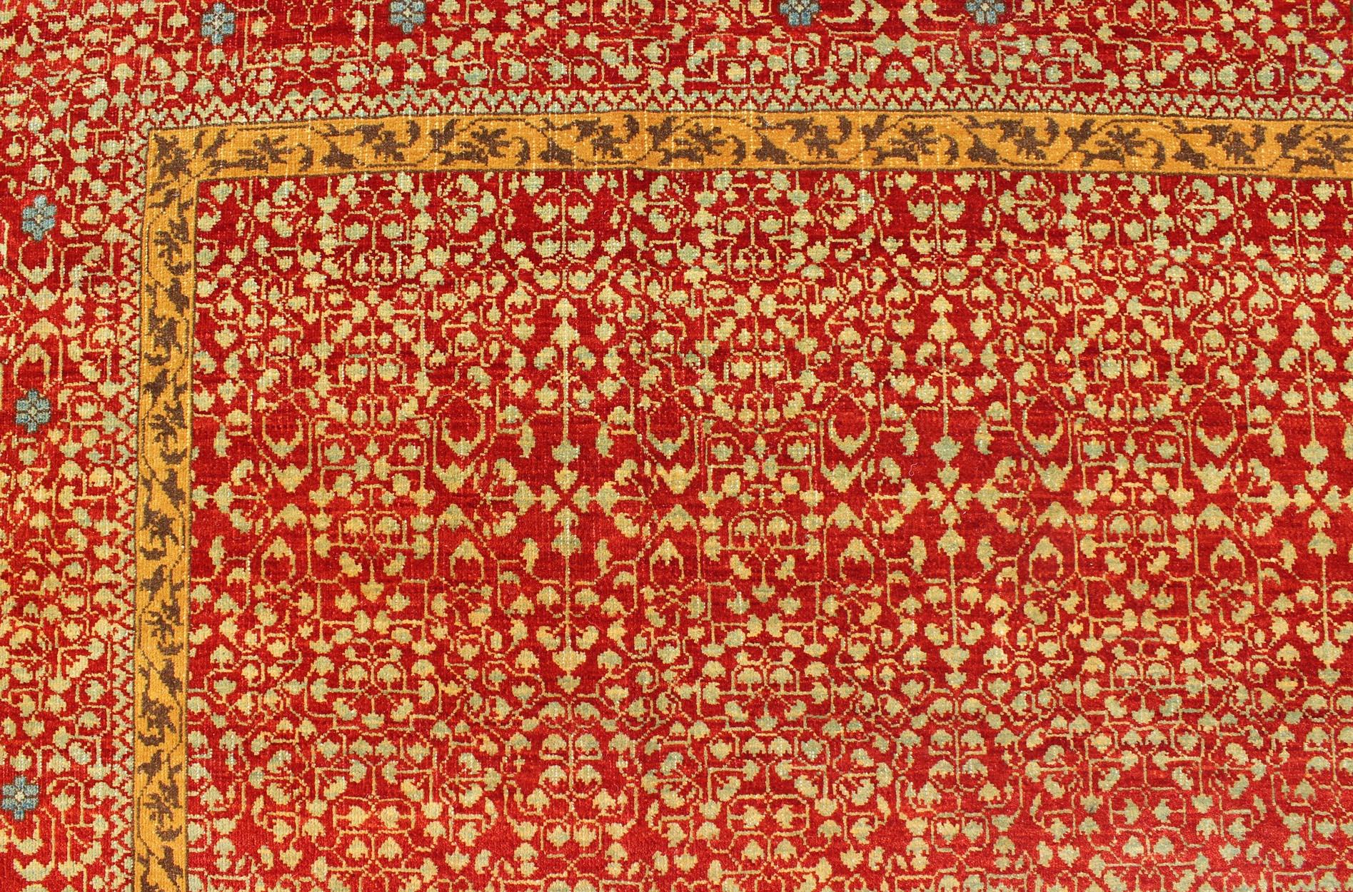 Mamluk-Teppich im Vintage-Stil mit All-Over-Ottoman-Design von Keivan Woven Arts  im Angebot 1