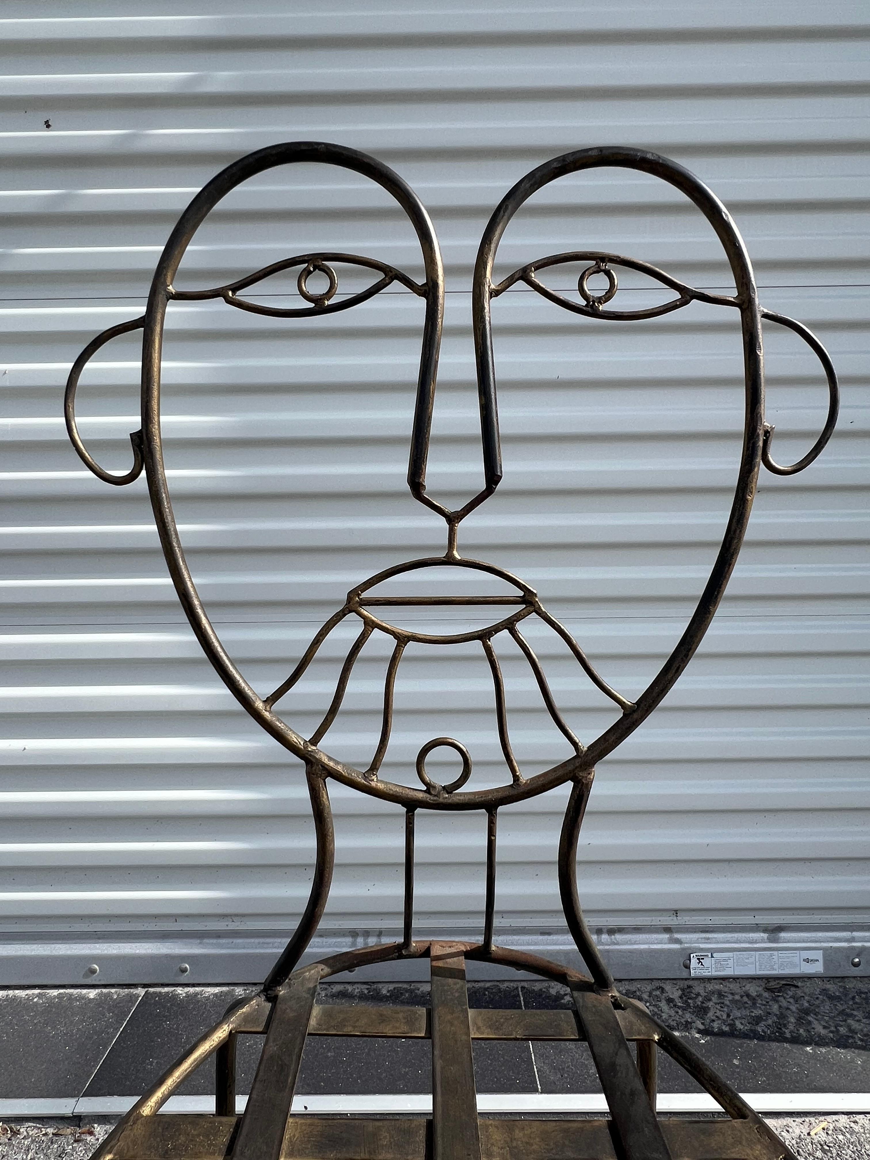 Vintage Mann und Frau Pop Art Stühle Heavy Iron Bronze Finish 1980's Skurrile im Angebot 3