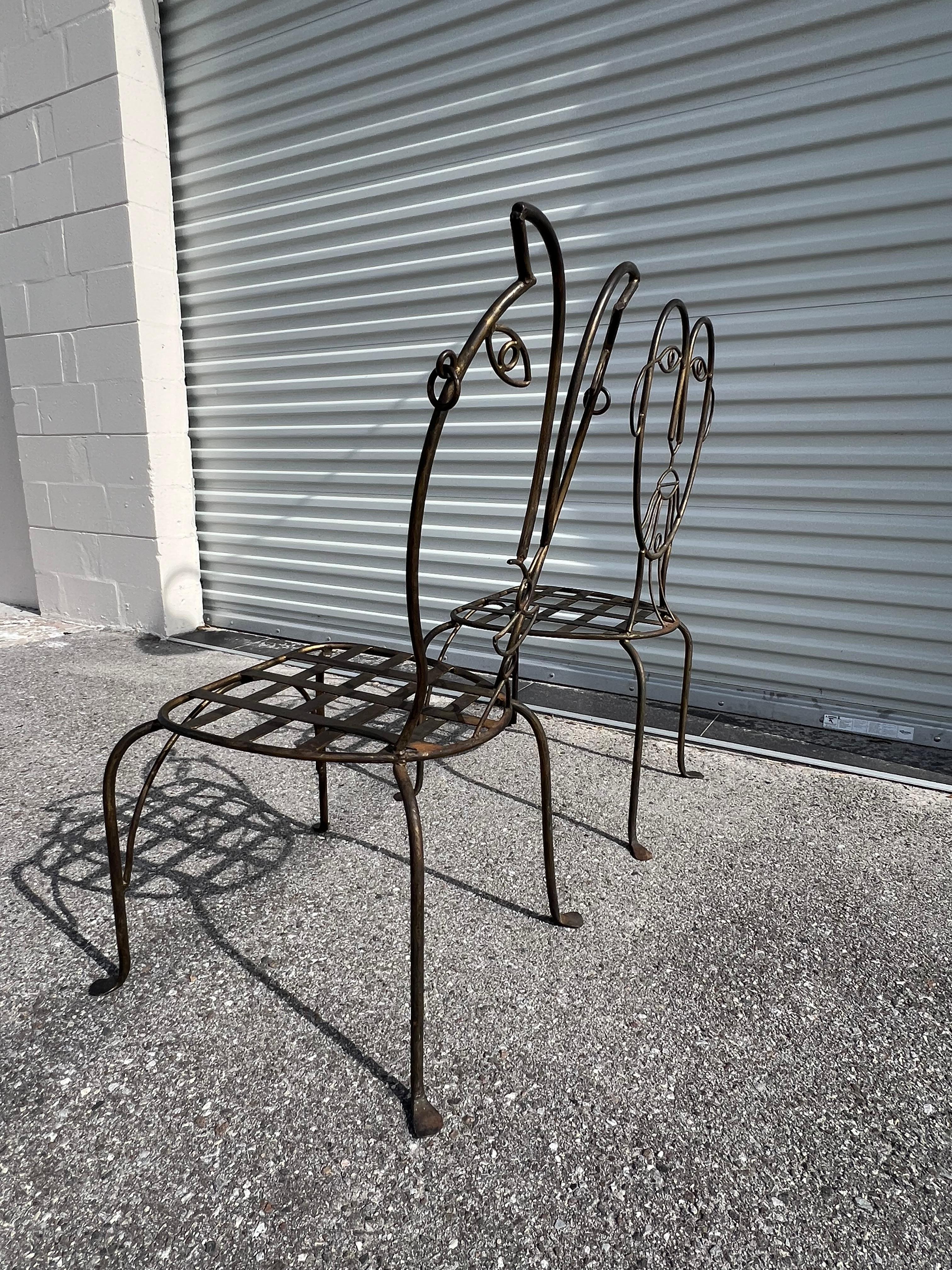 Vintage Mann und Frau Pop Art Stühle Heavy Iron Bronze Finish 1980's Skurrile im Angebot 6