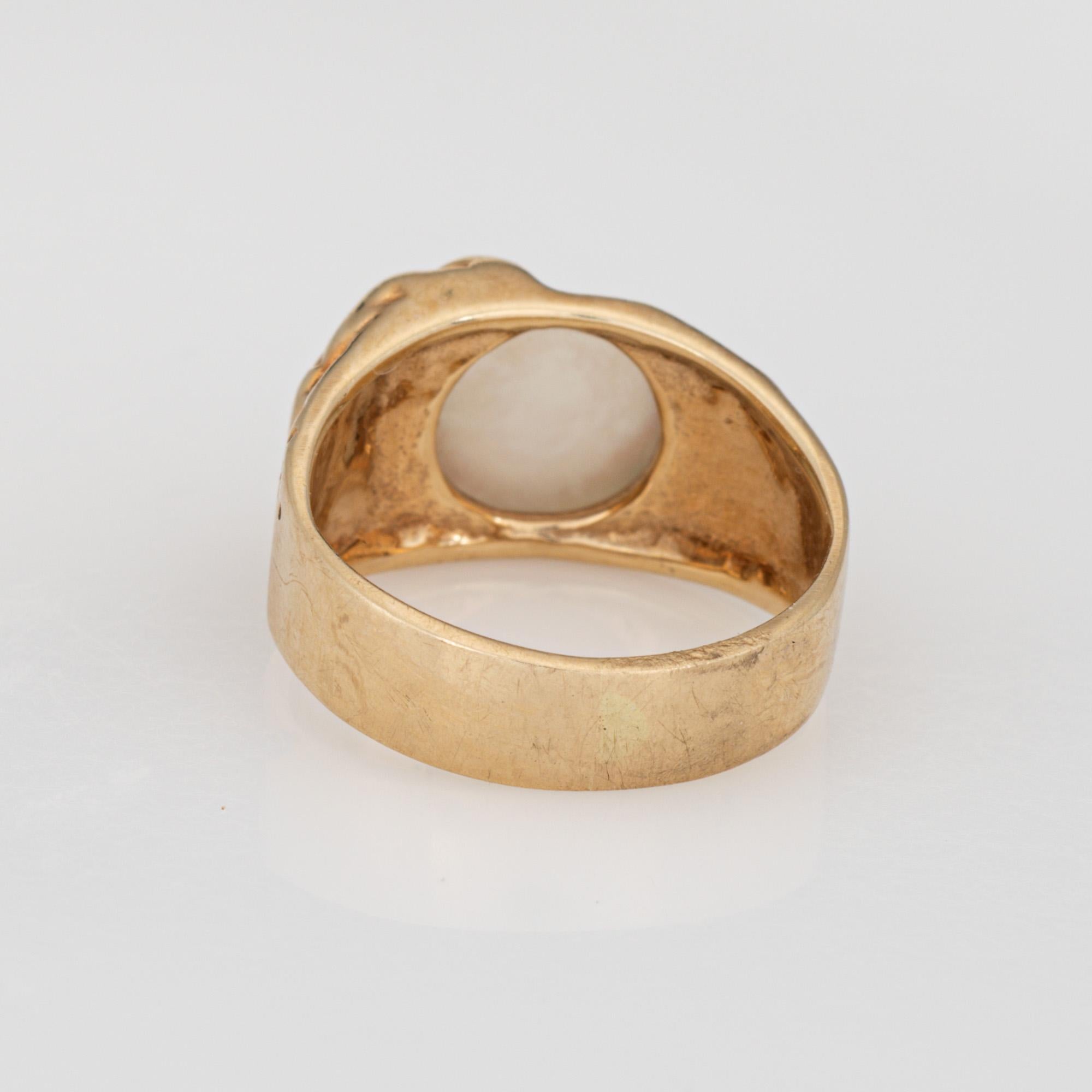 De las mujeres Anillo Vintage Hombre en la Luna MOP Oro 10k 4,75 Estrella Cometa Joyería Celestial en venta