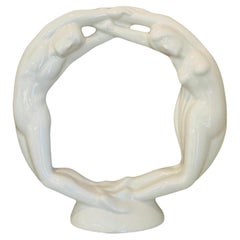 Vintage Man / Woman Lovers Circular Stucco Sculpture