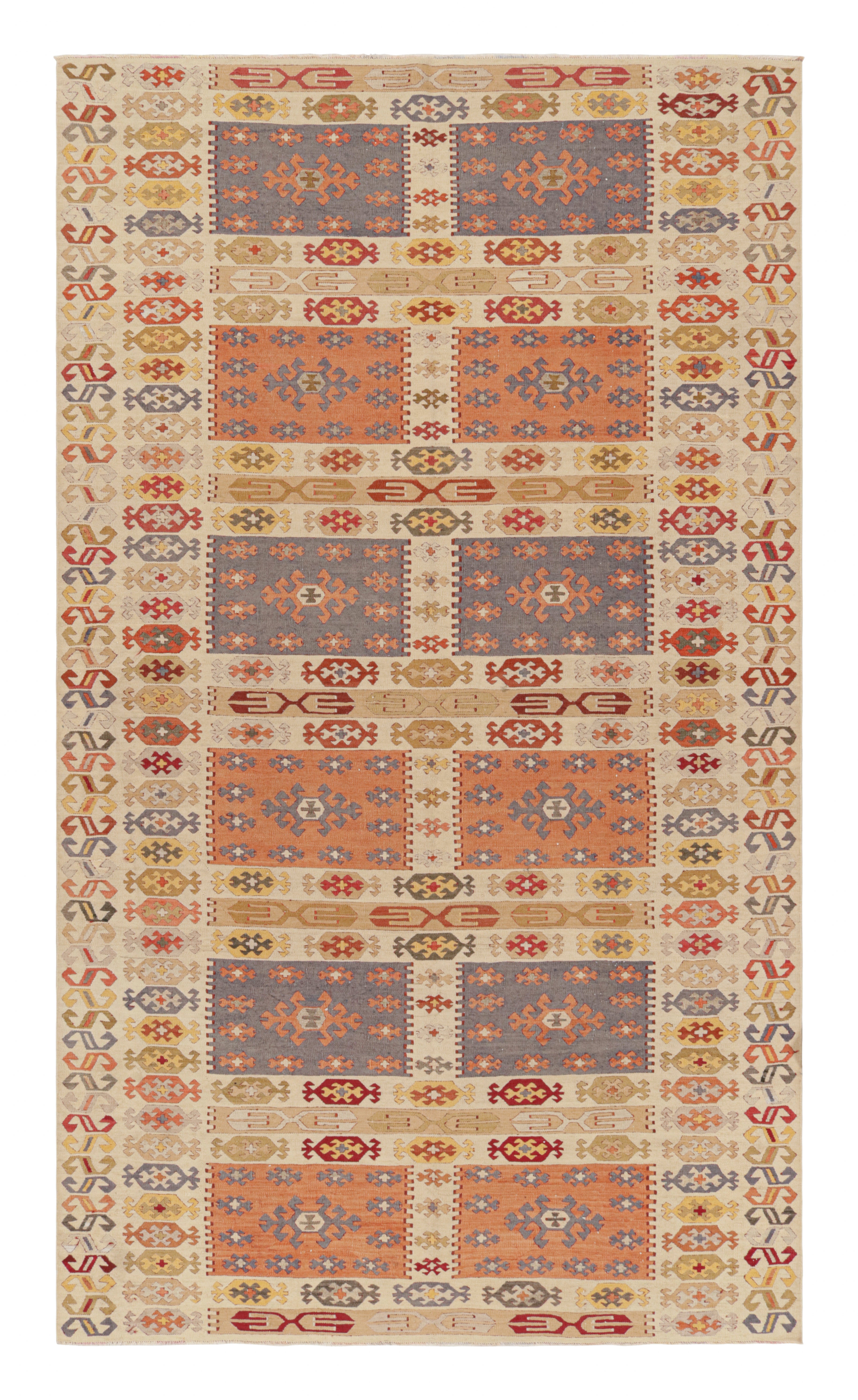 Manastir Kelim-Teppich in Beige mit geometrischem Muster von Teppich & Kilim