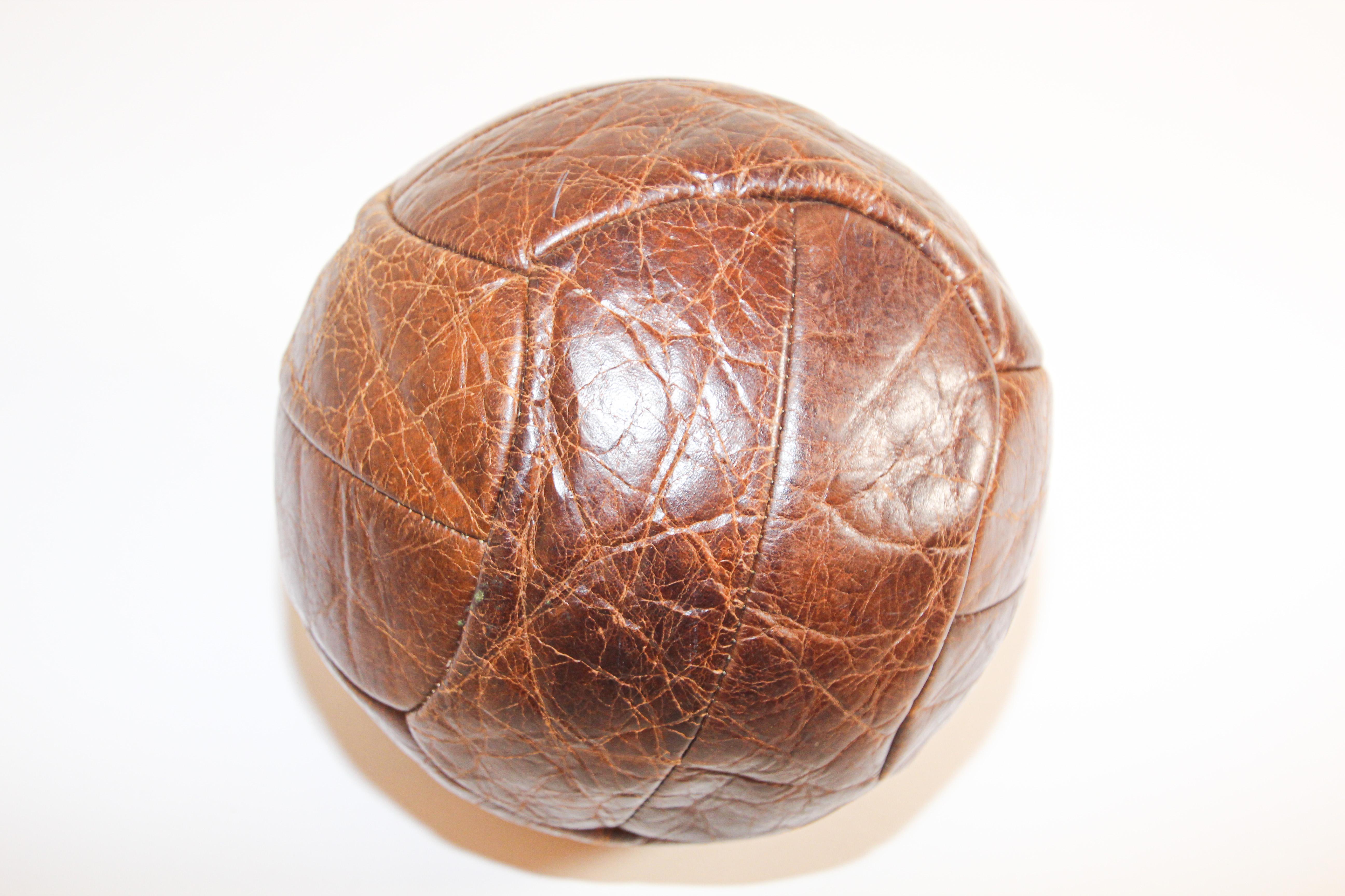 Hand-Crafted Vintage Manchester United Football Collector Leather Ball, 1966