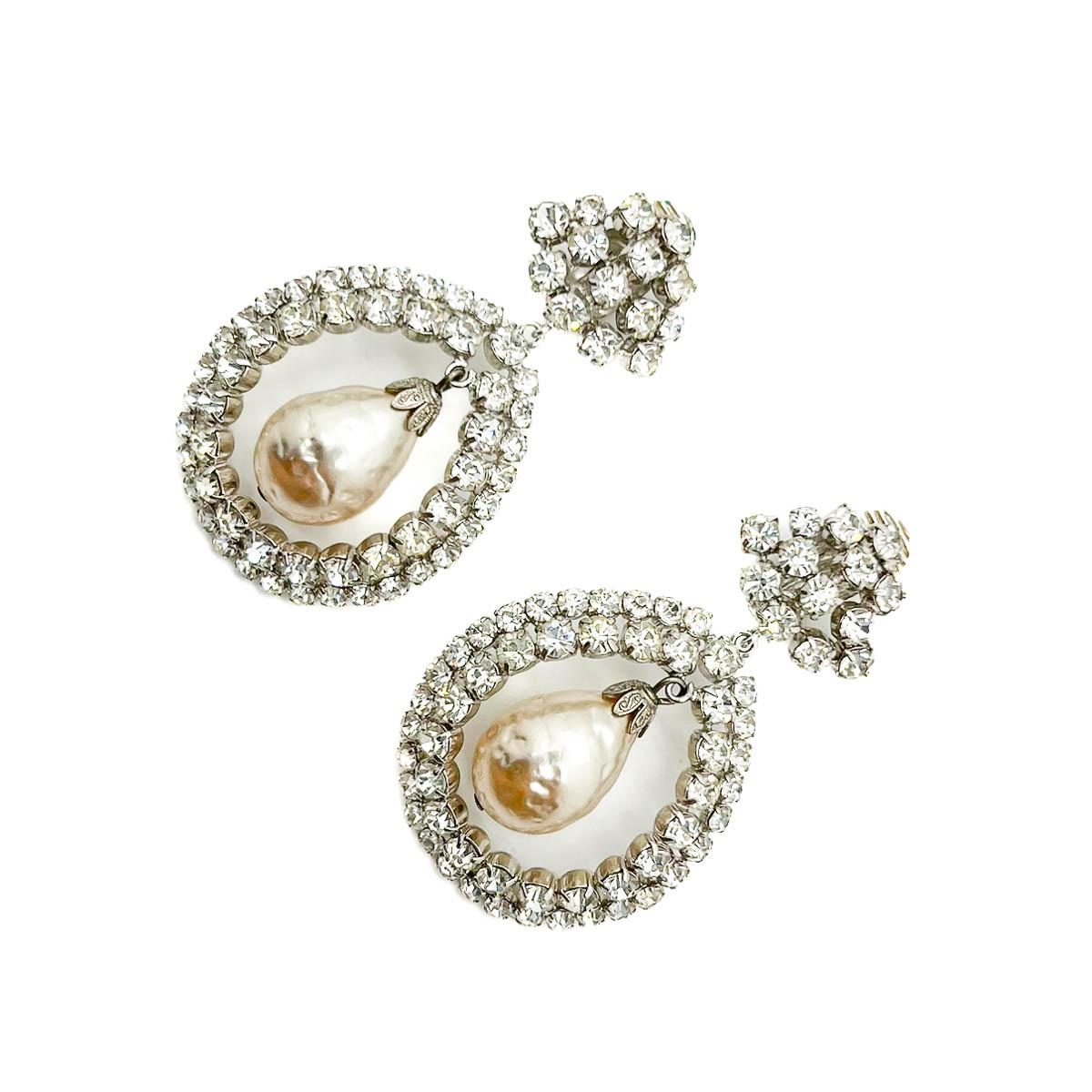 Vintage Manfred Kleinert Baroque Pearl Earrings 1950s In Good Condition For Sale In Wilmslow, GB