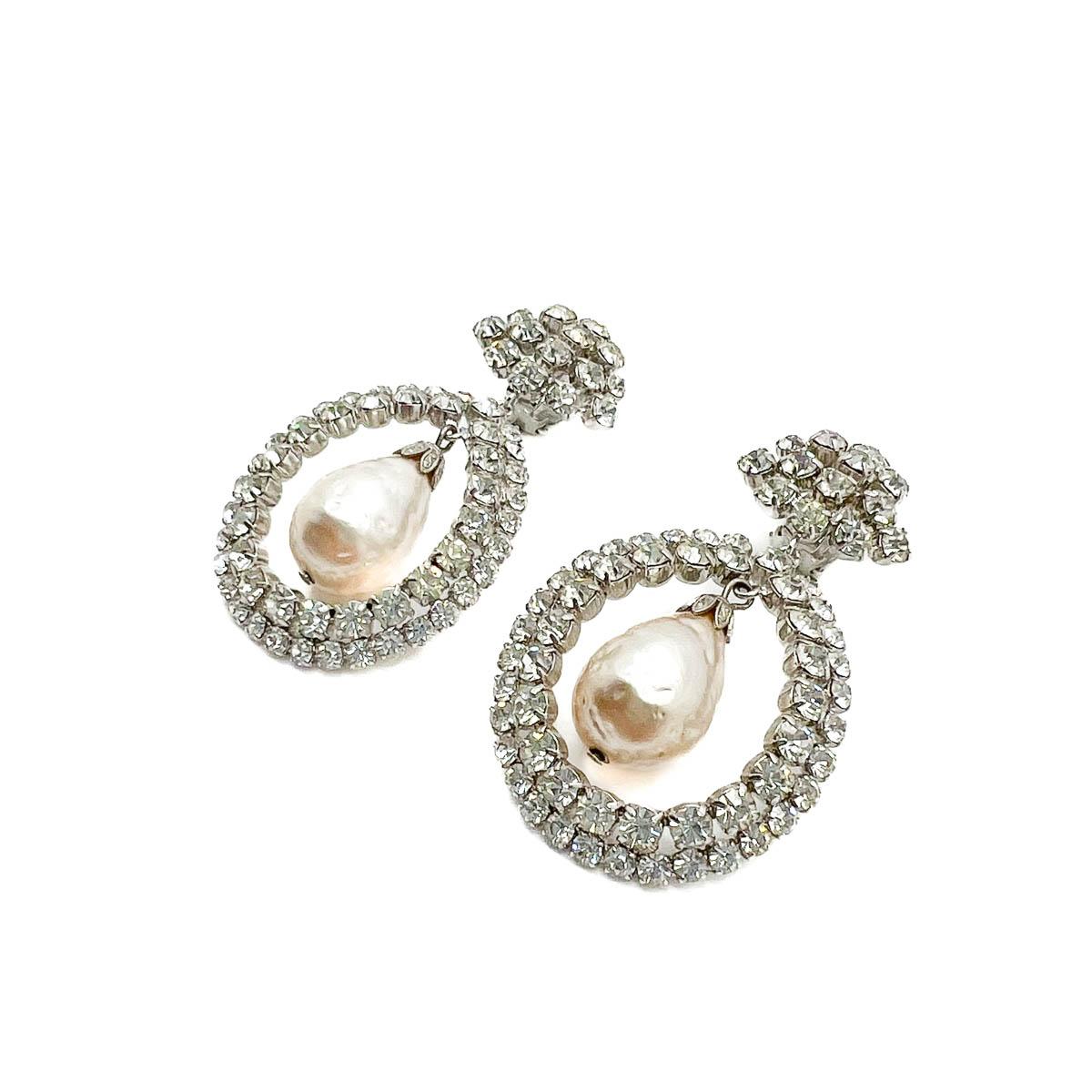 Women's or Men's Vintage Manfred Kleinert Baroque Pearl Earrings 1950s For Sale