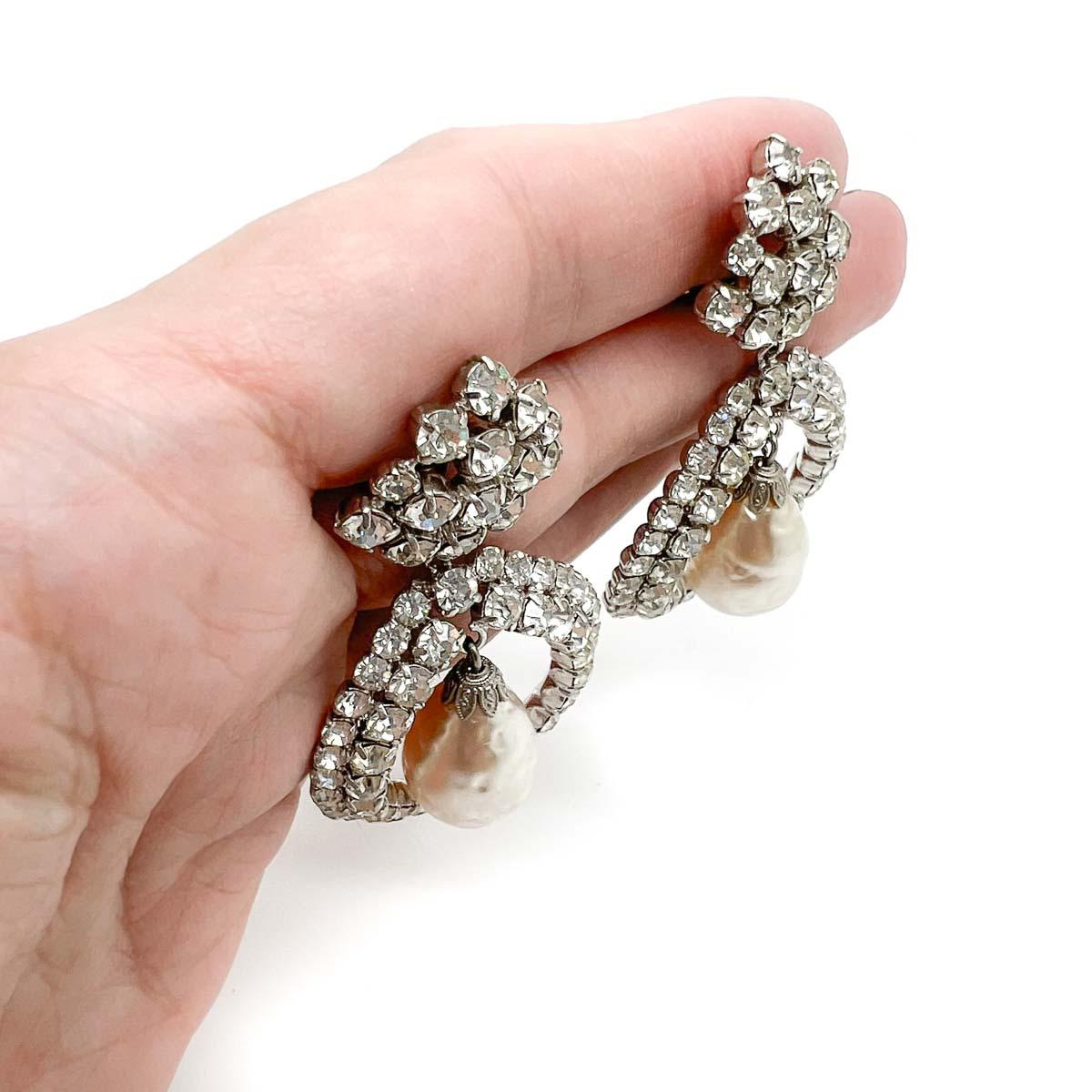 Vintage Manfred Kleinert Baroque Pearl Earrings 1950s For Sale 1