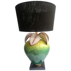 Vintage Mangani Porcelain and Gold Table Lamp