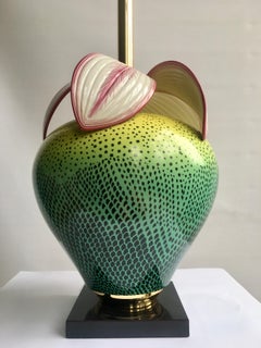 Vintage Mangani Porcelain and Gold Table Lamp
