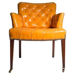Sillón vintage de piel de mango / a la manera de Parzinger / Dunbar