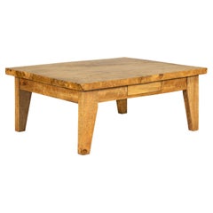 Couchtisch aus Mango-Holz mit Schublade und konisch zulaufenden Beinen