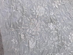 Vintage Manila Shawl, Tablecloth Chinese Embroidery