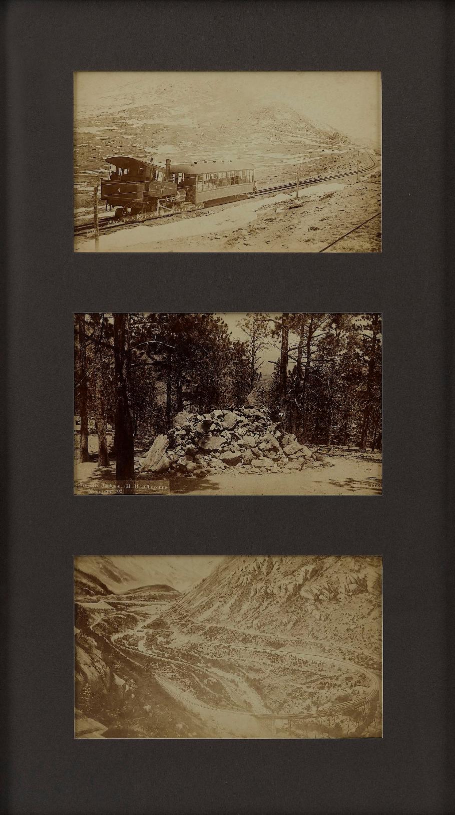Fin du XIXe siècle Affiches vintage de la Manitou et du Pikes Peak Railway prises sur une photo de Hook, 1890