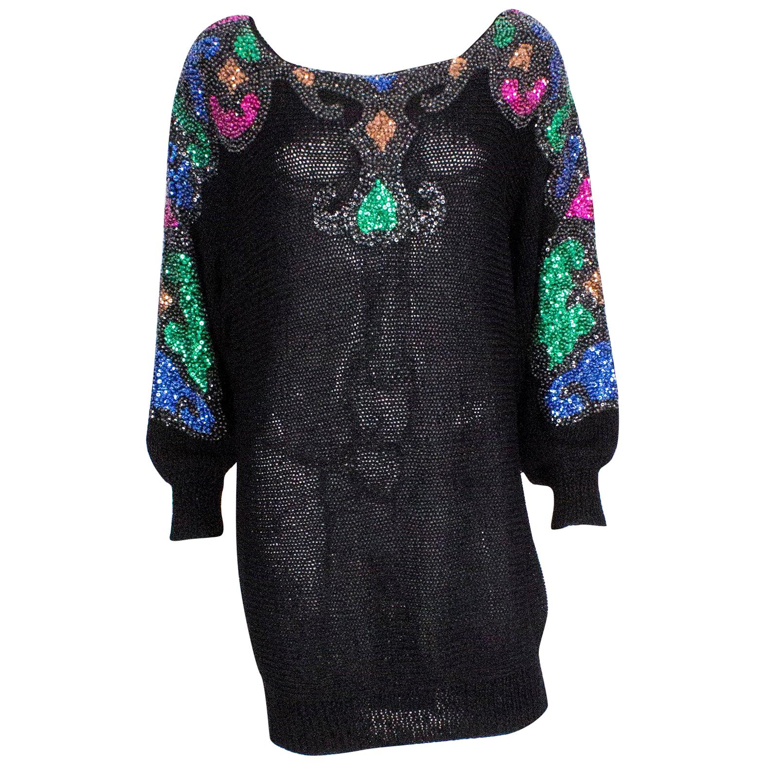  Vintage Mannell Sequin and Beaded Evening Sweater  For Sale