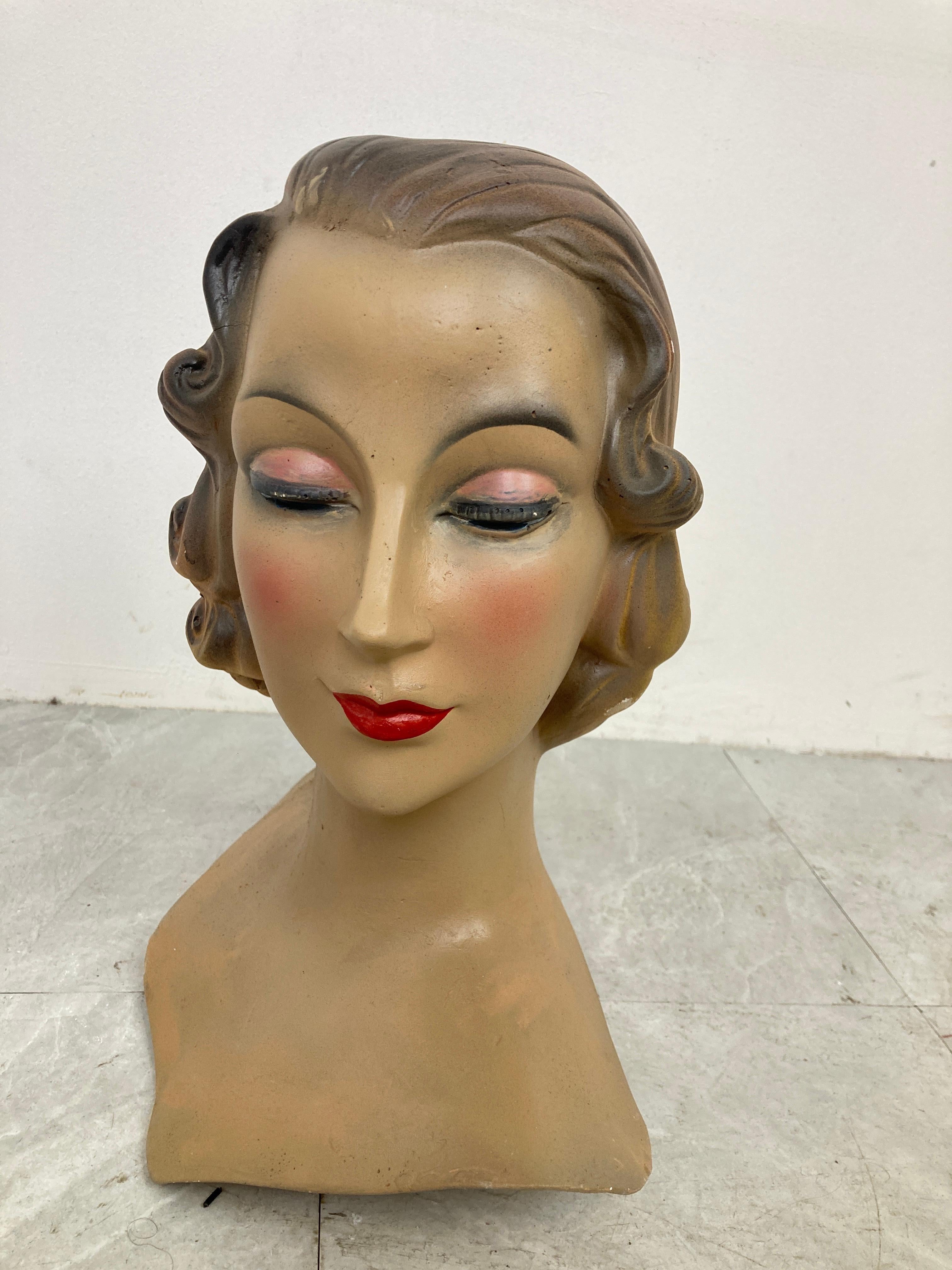 Plaster Vintage Mannequin Head