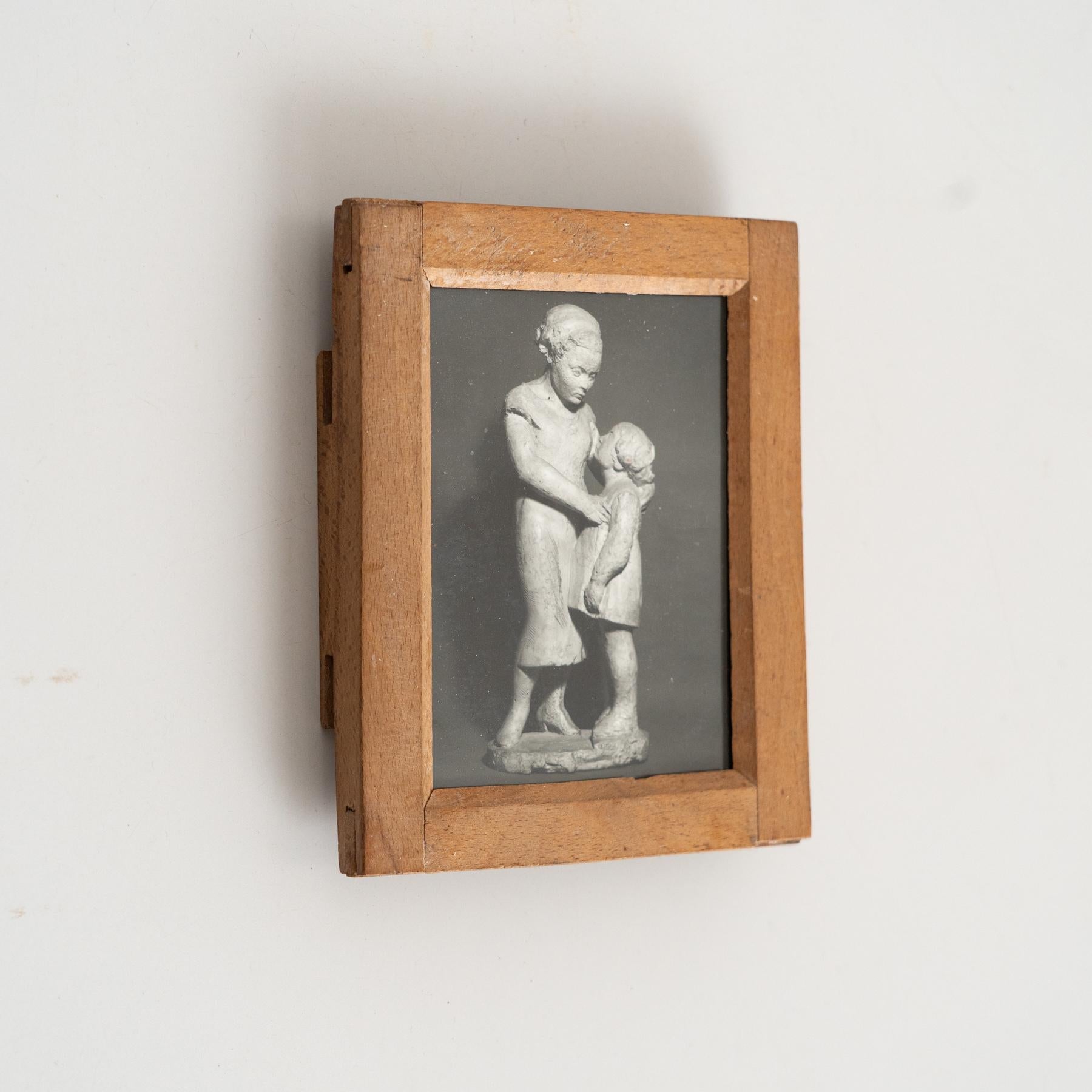 Mid-Century Modern Vintage Manolo Hugué Black White Photography of Sculpture  Circa 1960  Encadré en vente