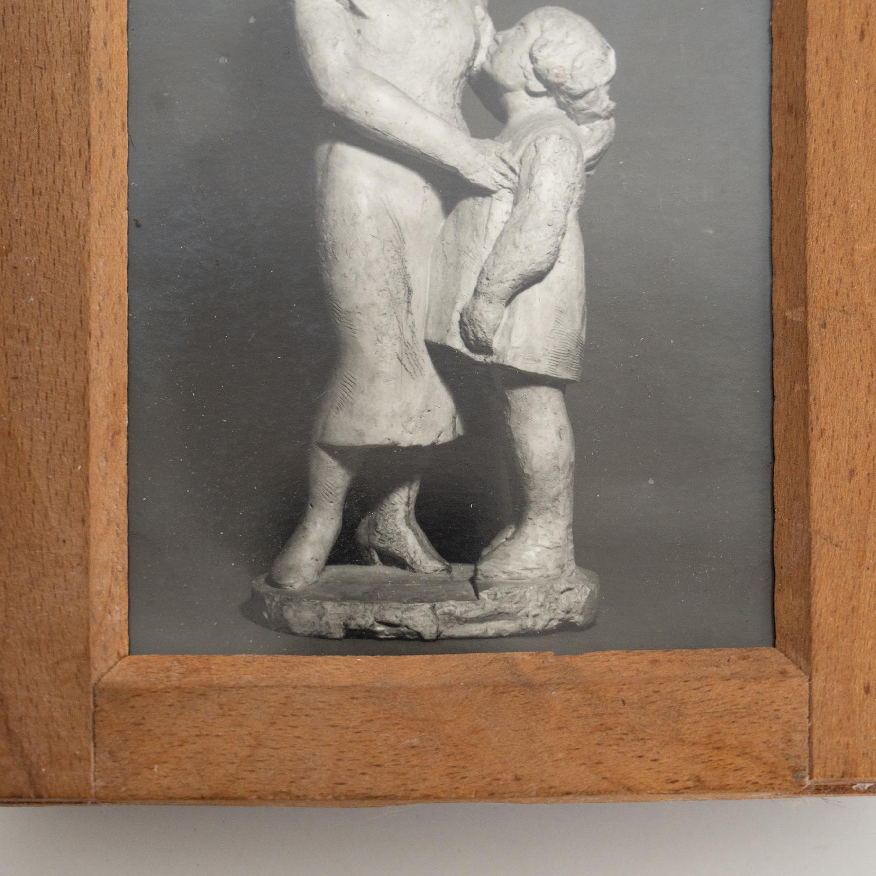 Vintage Manolo Hugué Black White Photography of Sculpture  Circa 1960  Encadré Bon état - En vente à Barcelona, Barcelona