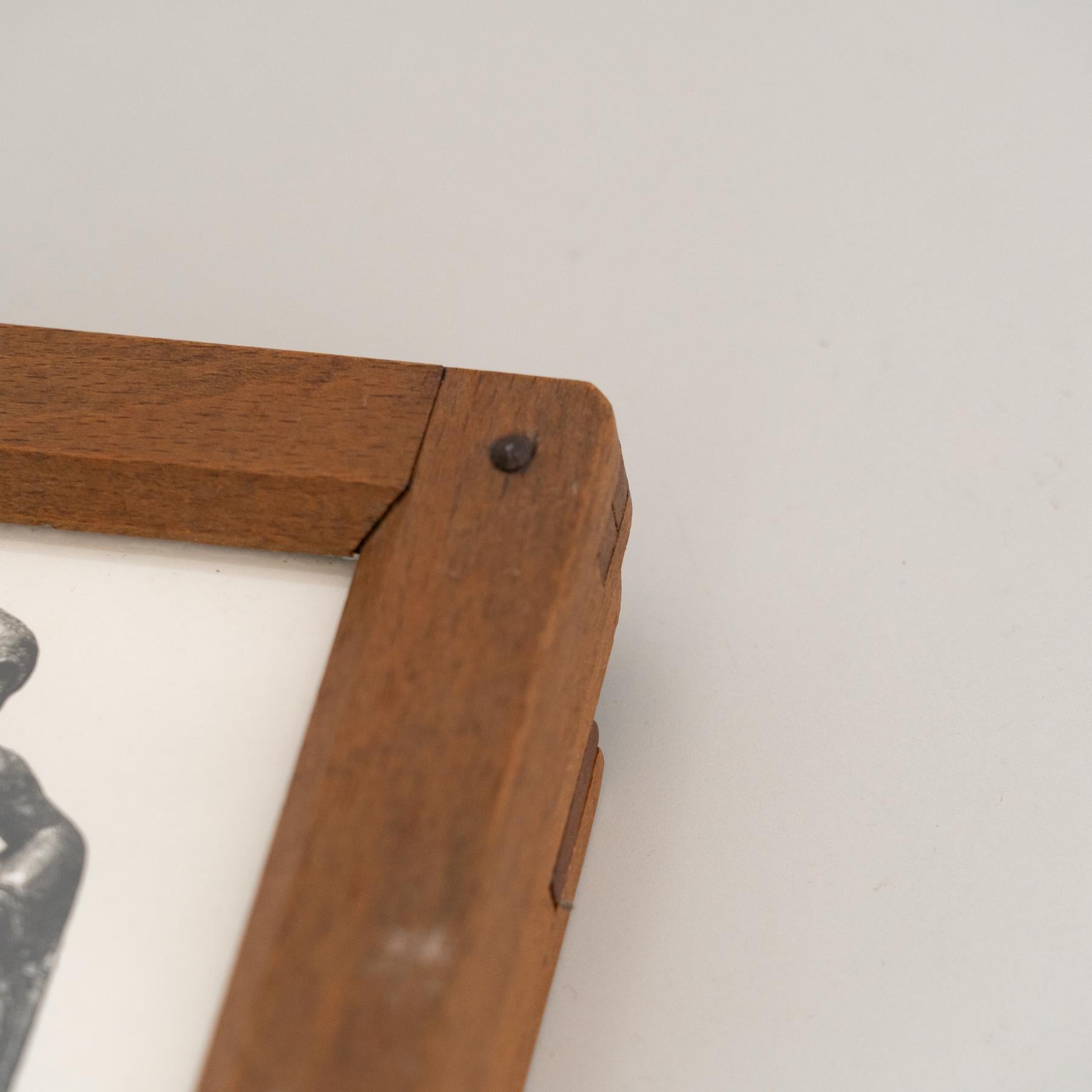 Vintage Manolo Hugué Schwarz-Weiß-Fotografie von Skulptur  CIRCA 1960  Gerahmt (Holz) im Angebot