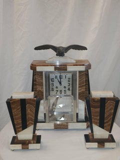 Vintage Mantel Top Uhr Set