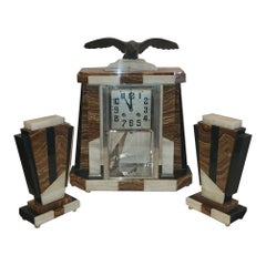 Vintage Mantel Top Uhr Set