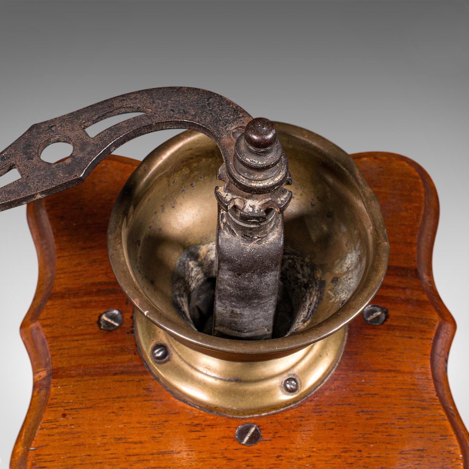 Vintage Manual Coffee Grinder, German, Oak, Rotary Bean Mill, Art Deco, C.1930 For Sale 3