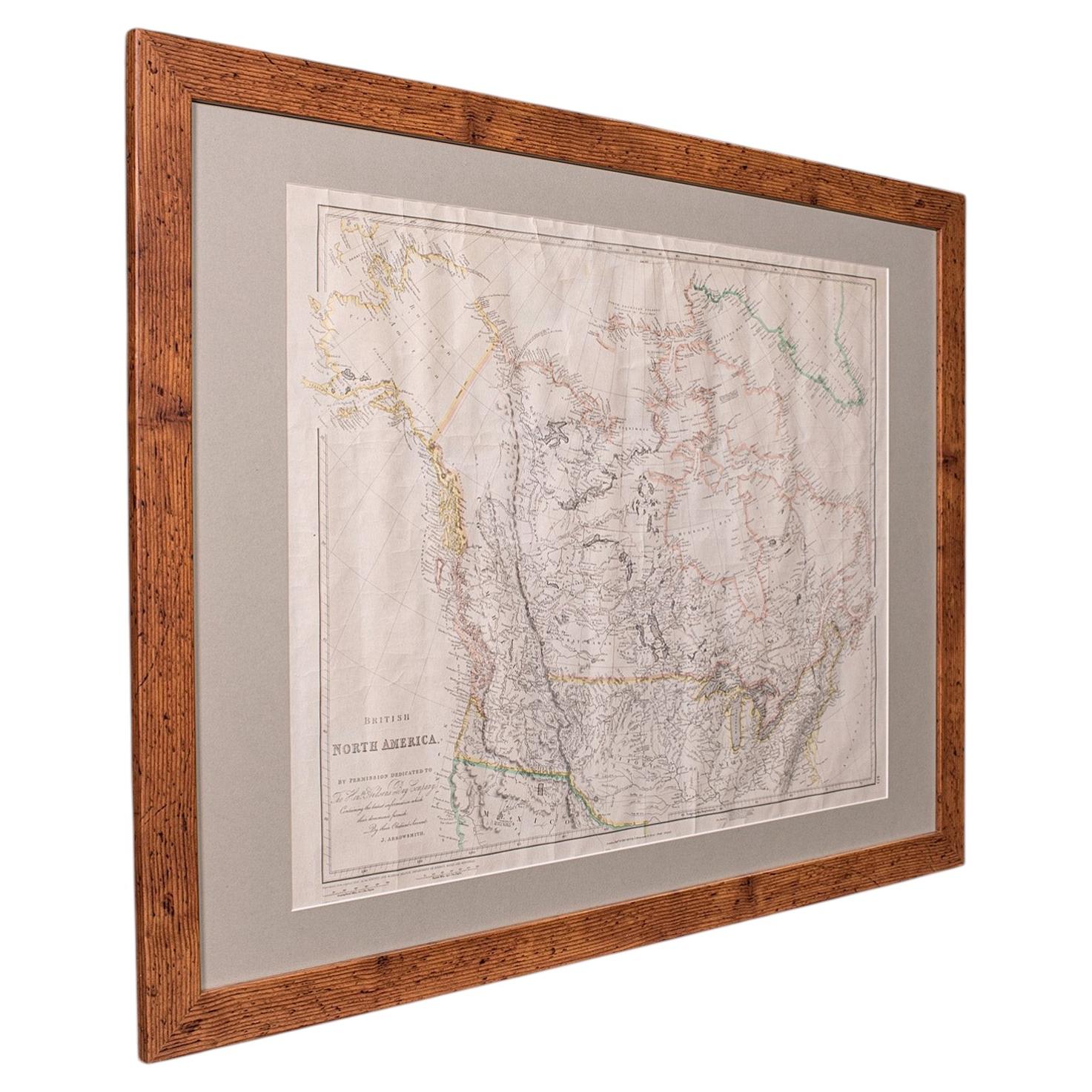 Mappa d'epoca, Nord America Britannico, Canada, Riproduzione, Cartografia con cornice