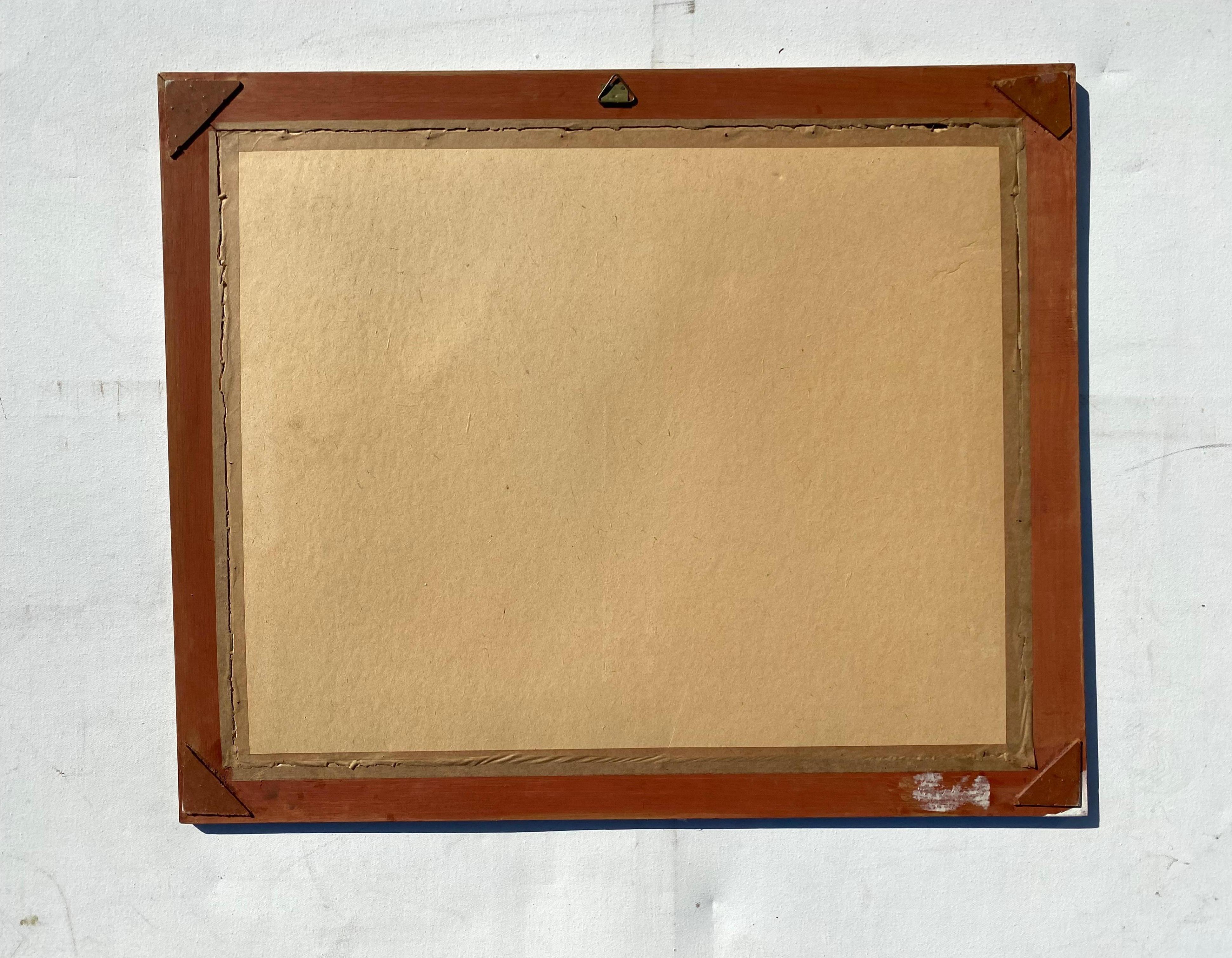 Vintage Map of Americas with Italian Frame  in Freijo Wood For Sale 4