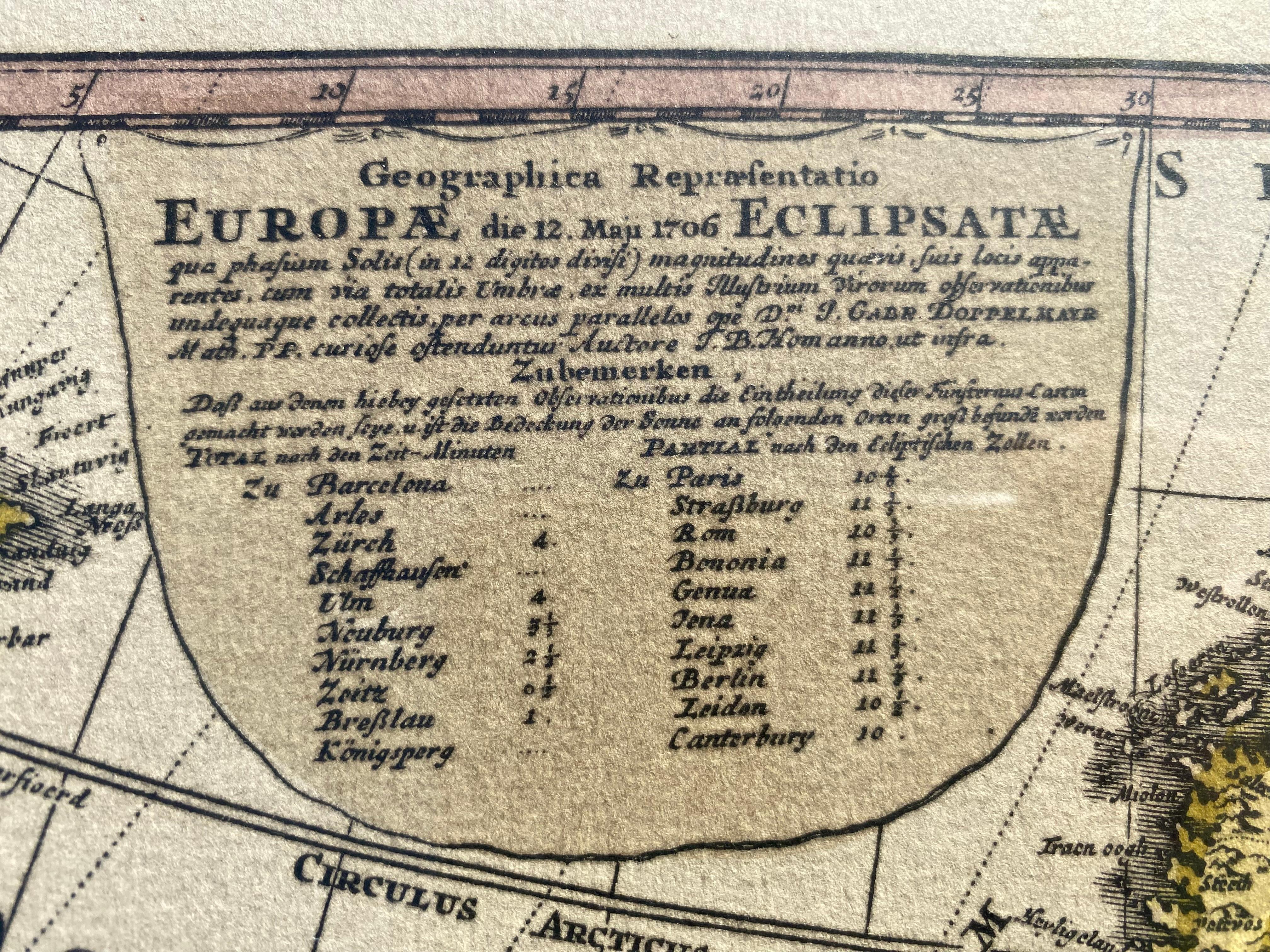 Brasiliano Mappa d'Europa d'epoca con cornice in Wood Freijo e rosette in ottone in vendita