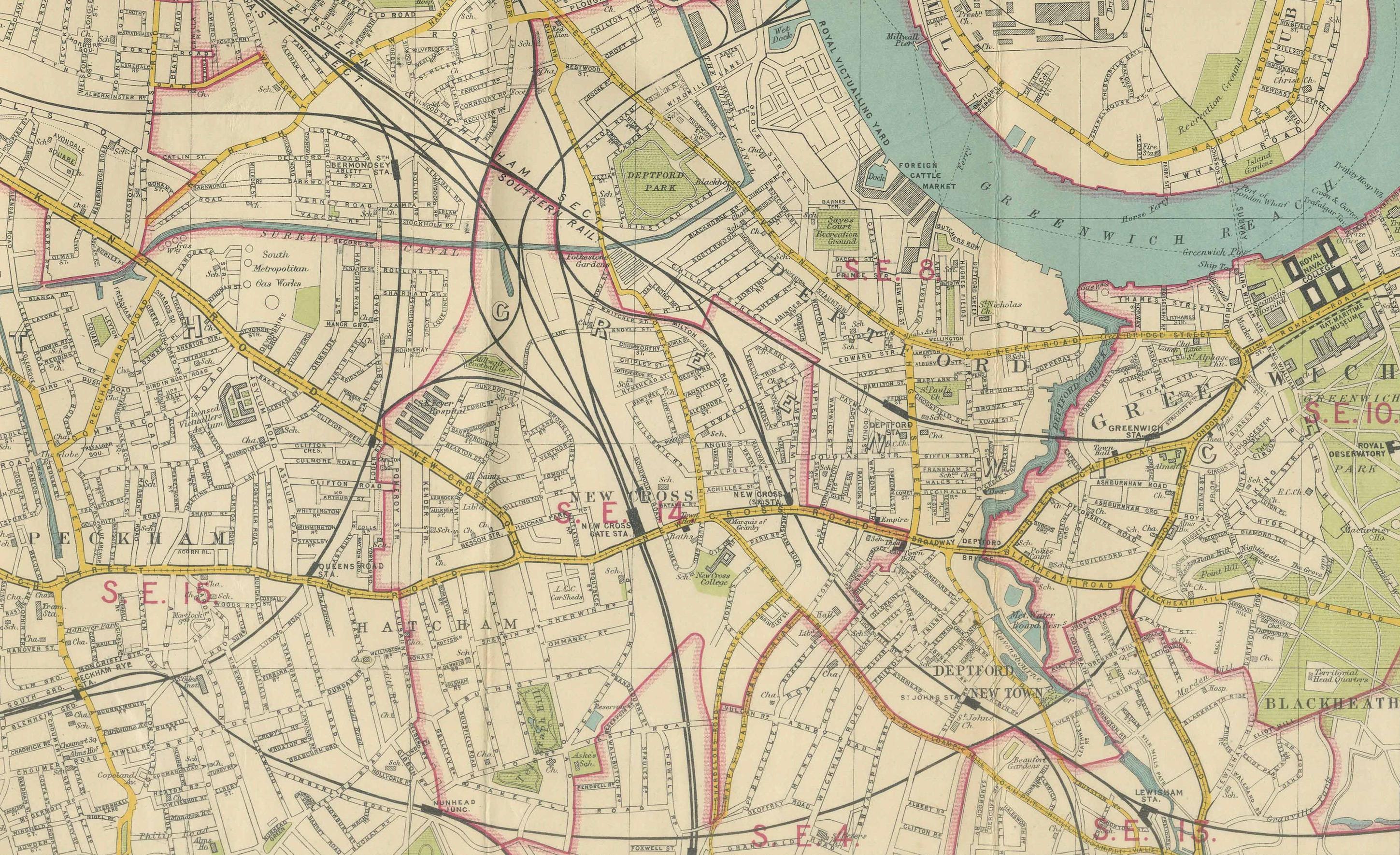 20ième siècle Vintage Map of London - Bartholomew's Plan of Central London, c.1929 en vente
