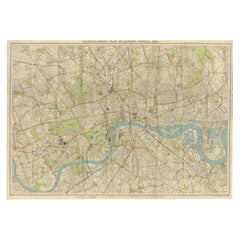 Vintage Map of London - Bartholomew's Plan of Central London, c.1929