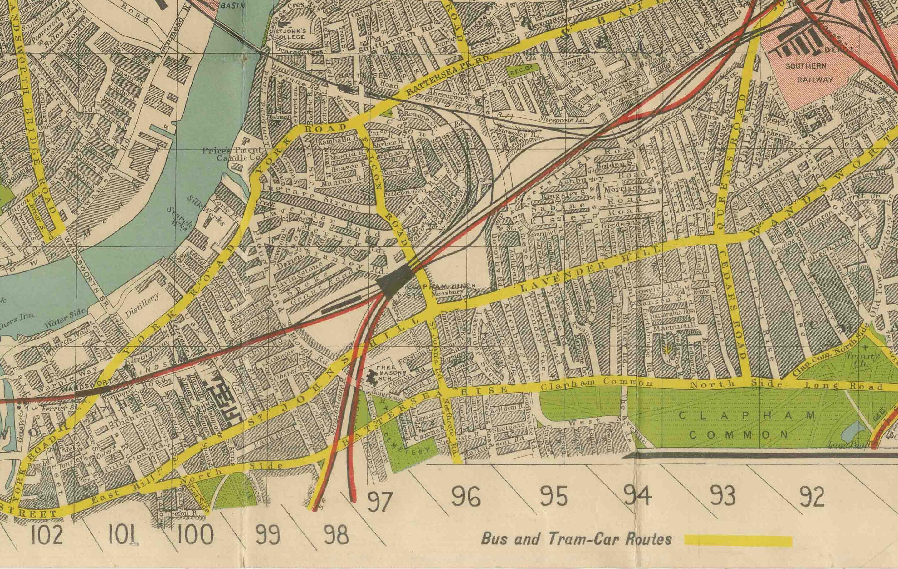 Mappa d'epoca di Londra - Mappa del centro di Londra con indicatore a nastro di Phillips, 1930 ca. in vendita 1