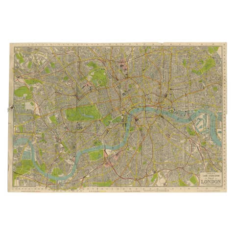 Vintage Map of London – Phillips’ Tape Indicator Map of Central London, c.1930