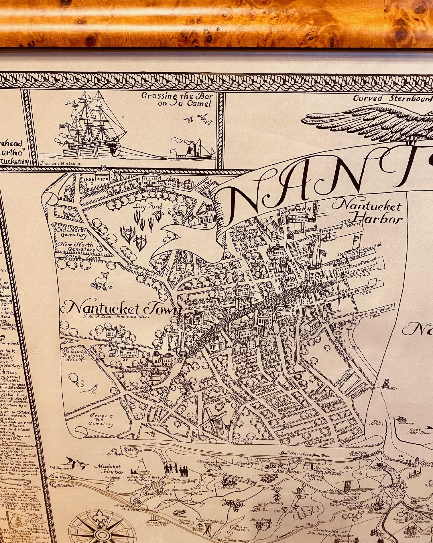 Vintage-Karte der Stadt Nantucket von Ruth Haviland Sutton, 1946 (Sonstiges) im Angebot