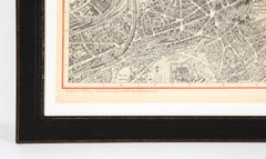 Vintage Map of Paris, ca. 1950s, "Plan de Paris à vol d'oiseau"