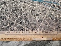 Vintage Map of Paris "Plan De Paris A Vol. D'Oiseau" by Blondel la Rougery, 1959
