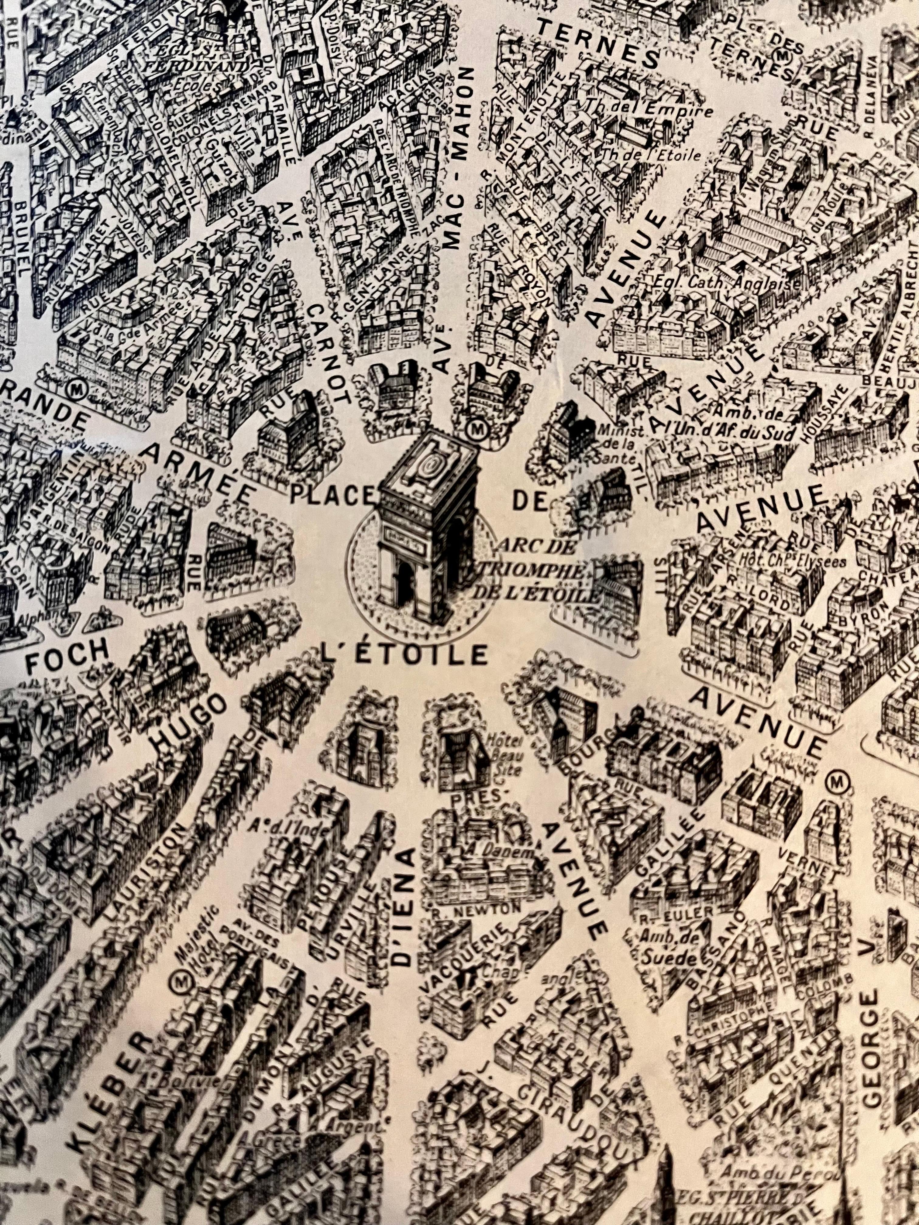Mid-20th Century Vintage Map of Paris 