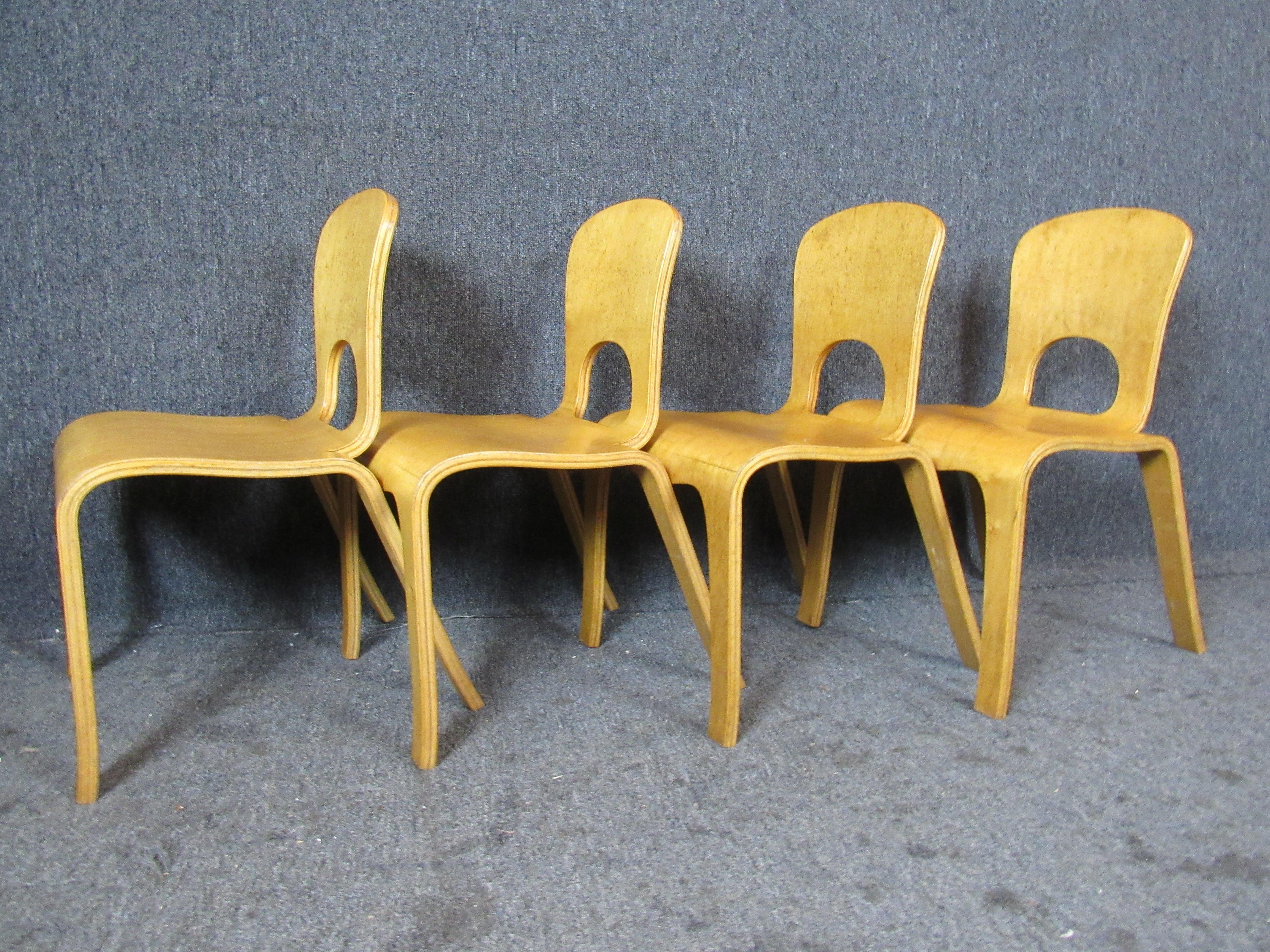 Unknown Vintage Maple Bentwood Woodcrest Children's Chairs