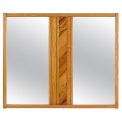 Specchio brutalista vintage in radica d'acero, noce, palissandro e Oak di Tabago Ltd.