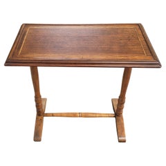 Vintage Maple, Mahogany and Satinwood Inlays Small Trestle Table