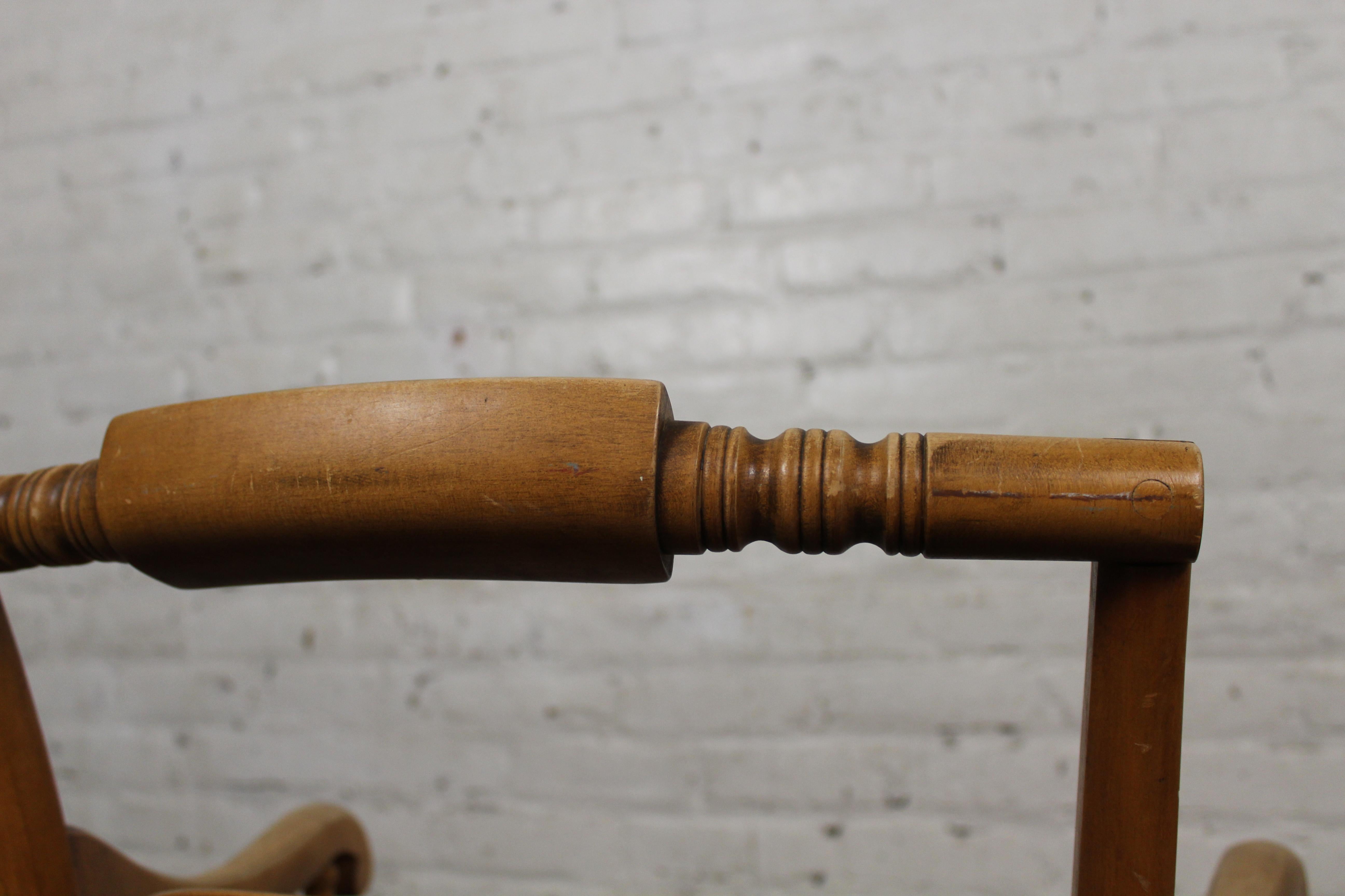 Vintage Maple & Rush Harvest Chairs by L. Hitchcock For Sale 3