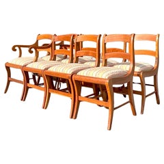 Vintage Maple Saber Legged Dining Chairs- Set of 8