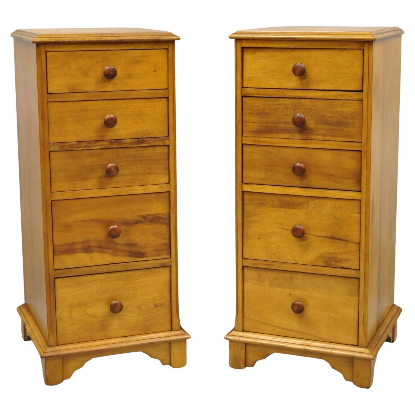 Lane Federal Cherry Wood Nightstand Bedside Table Washstand Backsplash