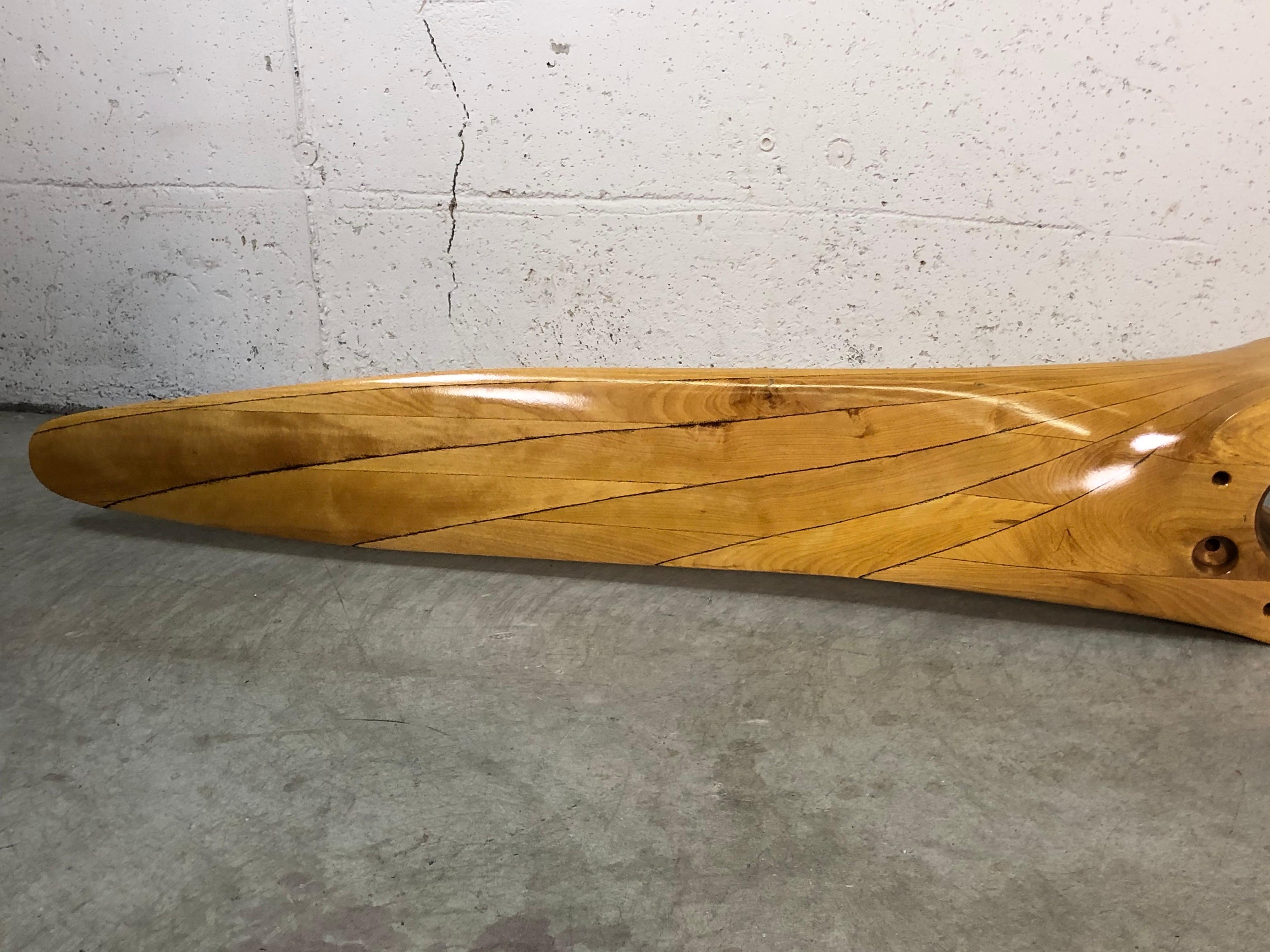 Vintage Maple Wood Large Airplane Propeller For Sale 4