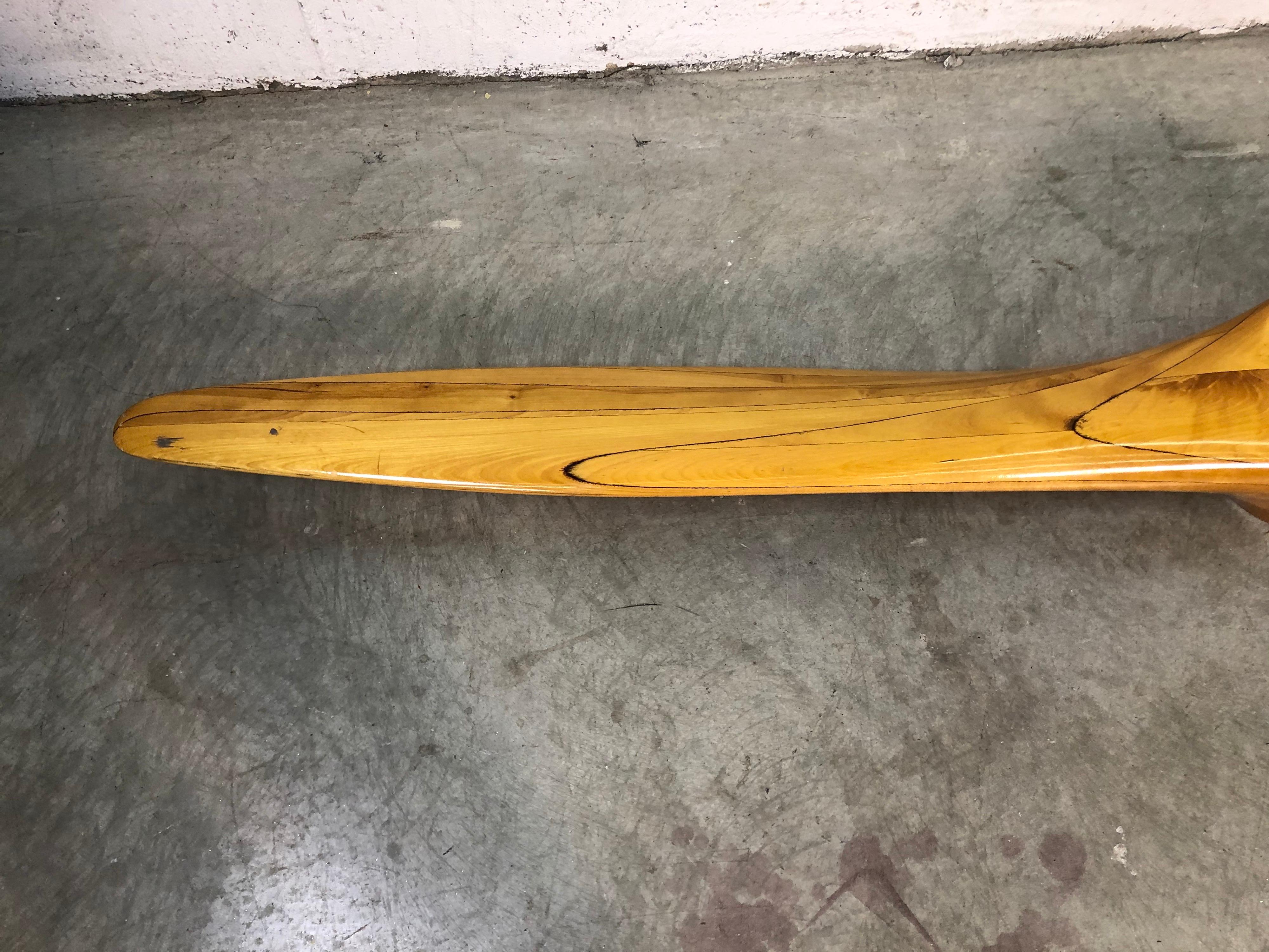 Vintage Maple Wood Large Airplane Propeller For Sale 2
