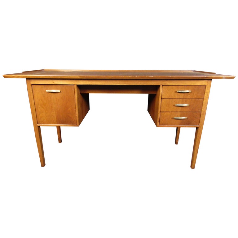Vintage Maple Writing Desk With Drawers, Writing Desk With Drawers
