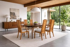 Vintage Mappa Burl Wood Dining Chairs by Thomasville