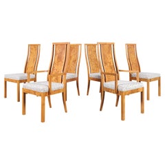 Vintage Mappa Burl Wood Dining Chairs by Thomasville